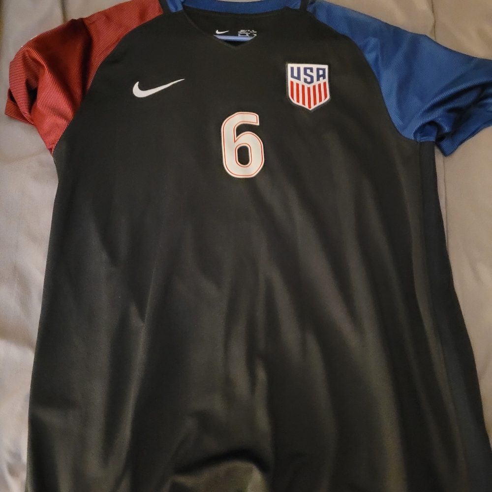 2016 US soccer jersey black Brooks 6